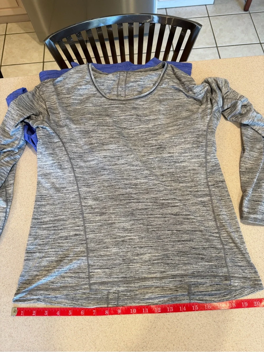 LuluLemon Long Sleeve Performance Top - Violet Blue (1), Gray (2)